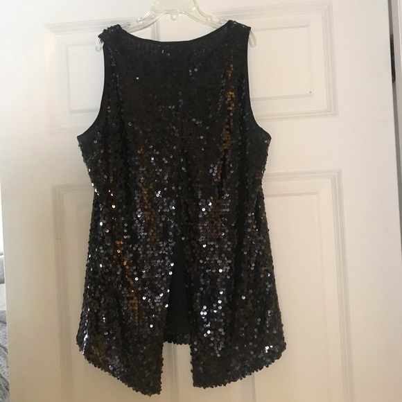 Ladies Express black sequin top - Picture 2 of 3